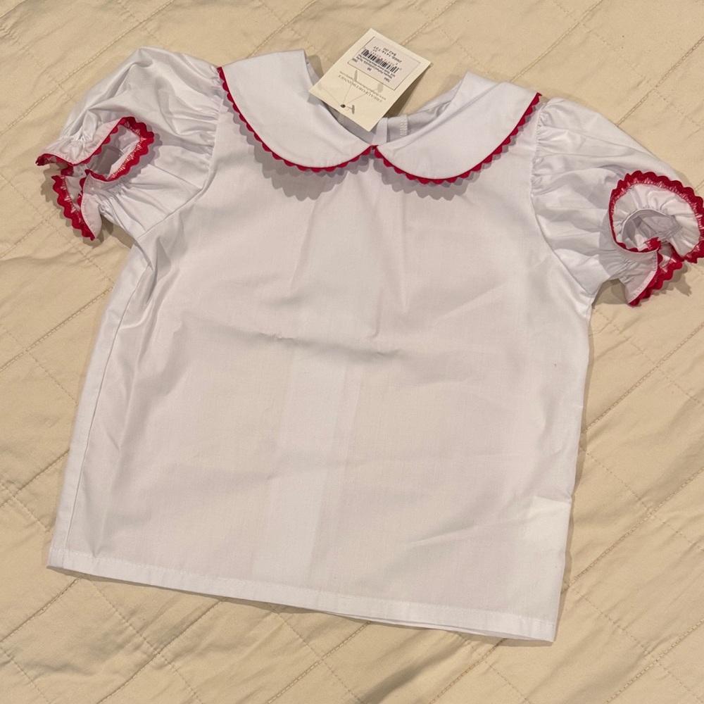 TBBC Maude’s Peter Pan Collar Shirt with Richmond Red